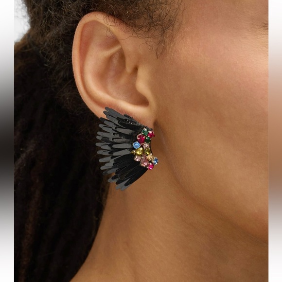 πΊπHPππΊ NWT Mignonne Gavigan Mega Mini Madeline Earrings Black Multi - Picture 15 of 16